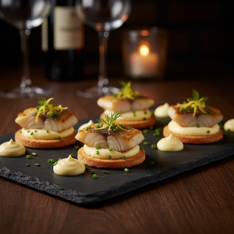 Canapé de pescada amarela